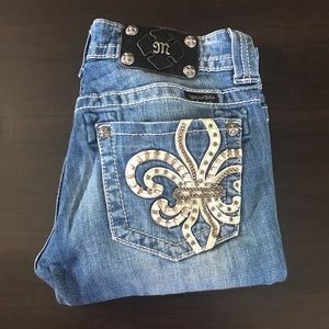 Miss Me Skinny Jeans Fleur De Lis Sz 27